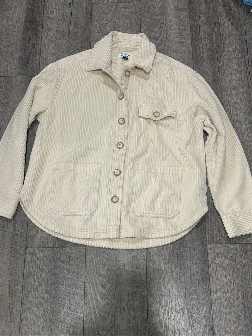 American Eagle Off-White Corduroy Button Jacket